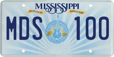 MS license plate MDS100