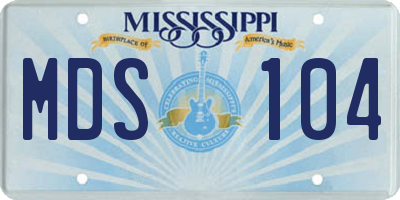 MS license plate MDS104
