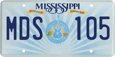 MS license plate MDS105