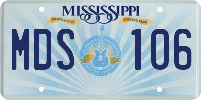 MS license plate MDS106