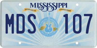 MS license plate MDS107
