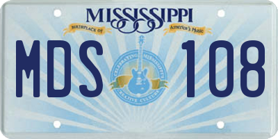 MS license plate MDS108
