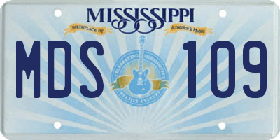 MS license plate MDS109