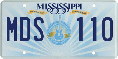 MS license plate MDS110
