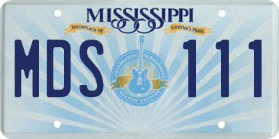 MS license plate MDS111