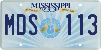 MS license plate MDS113