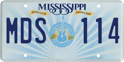 MS license plate MDS114