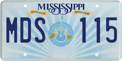 MS license plate MDS115