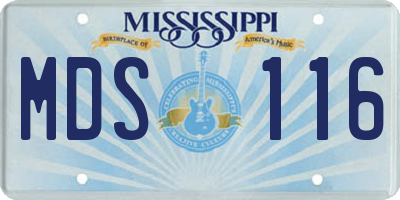 MS license plate MDS116