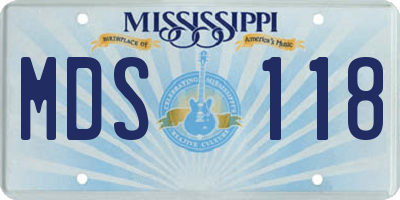 MS license plate MDS118