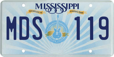 MS license plate MDS119