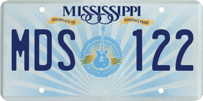 MS license plate MDS122