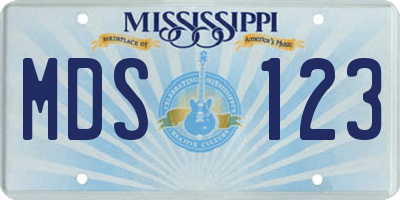 MS license plate MDS123