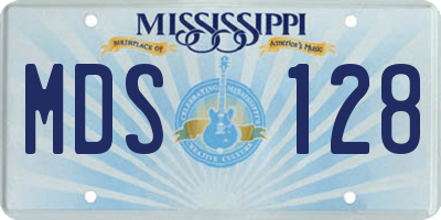 MS license plate MDS128