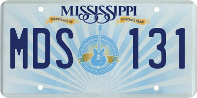 MS license plate MDS131