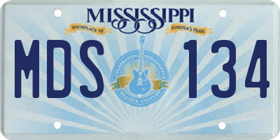 MS license plate MDS134
