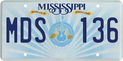 MS license plate MDS136