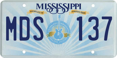 MS license plate MDS137