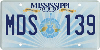 MS license plate MDS139