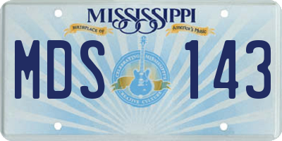 MS license plate MDS143