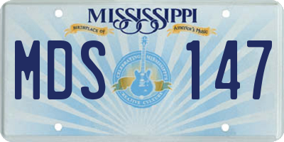 MS license plate MDS147