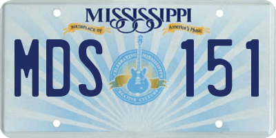 MS license plate MDS151