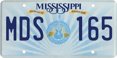 MS license plate MDS165