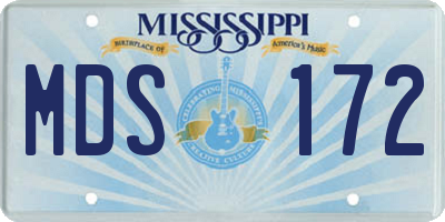 MS license plate MDS172