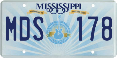 MS license plate MDS178