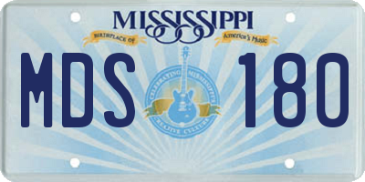 MS license plate MDS180