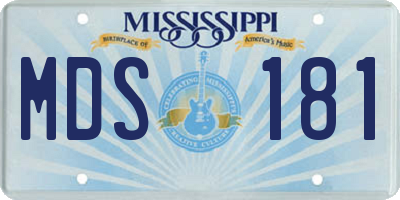 MS license plate MDS181
