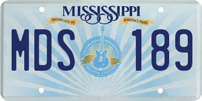 MS license plate MDS189