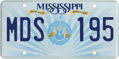 MS license plate MDS195