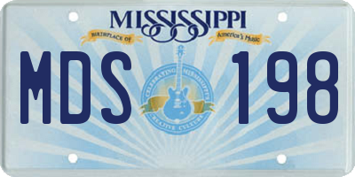 MS license plate MDS198