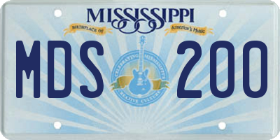 MS license plate MDS200