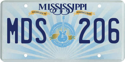 MS license plate MDS206