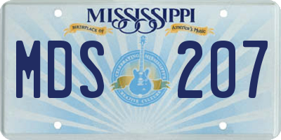 MS license plate MDS207