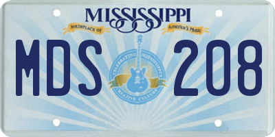 MS license plate MDS208