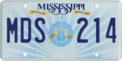 MS license plate MDS214