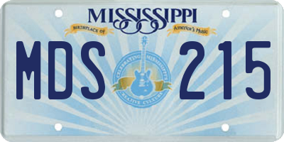 MS license plate MDS215