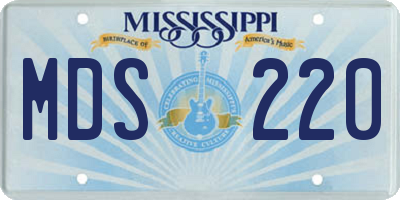 MS license plate MDS220