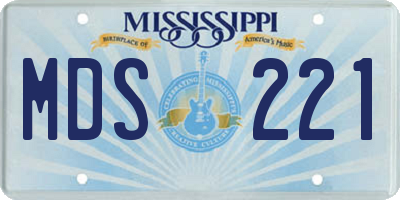 MS license plate MDS221