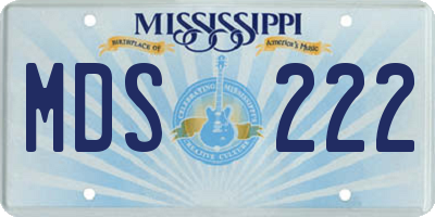 MS license plate MDS222