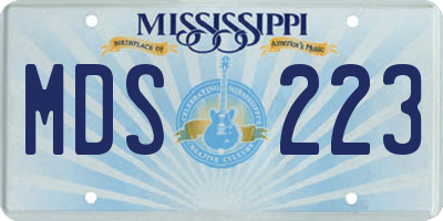 MS license plate MDS223