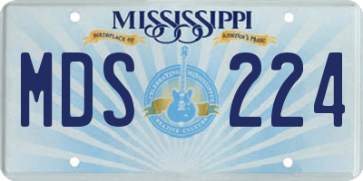 MS license plate MDS224