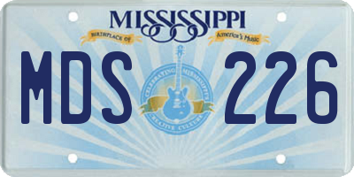 MS license plate MDS226
