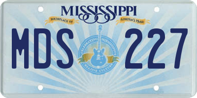 MS license plate MDS227