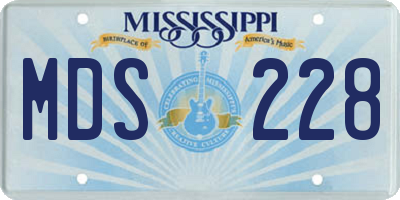 MS license plate MDS228