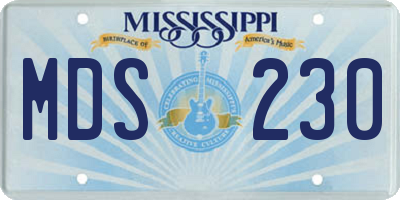 MS license plate MDS230