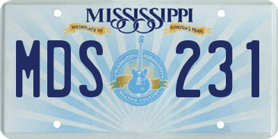 MS license plate MDS231